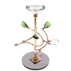 Dinner Candle Holder Gold & Crystal | Elegant Decorative Candle Stand | Home Décor Pakistan - Habitt