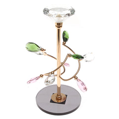 Dinner Candle Holder Gold & Crystal | Elegant Decorative Candle Stand | Home Décor Pakistan - Habitt