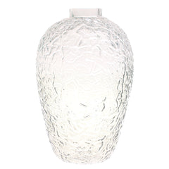Light Grey Embossed Glass Vase - Habitt