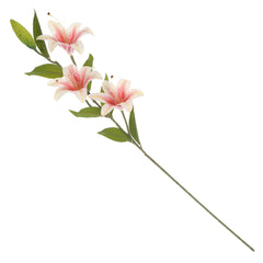 White & Pink Lily Flower Stick – Artificial Floral Stem - Habitt