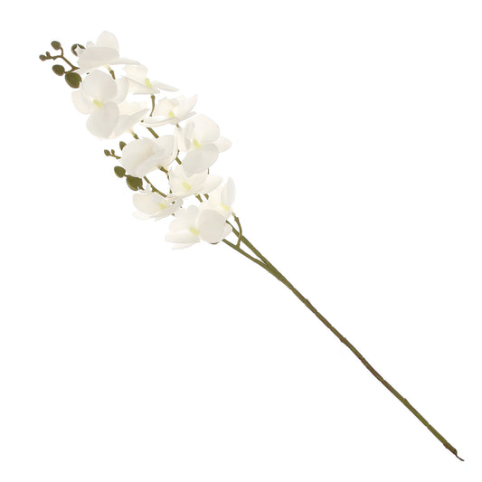 Mini Orchid Flower Stick – White (Artificial Stem) - Habitt
