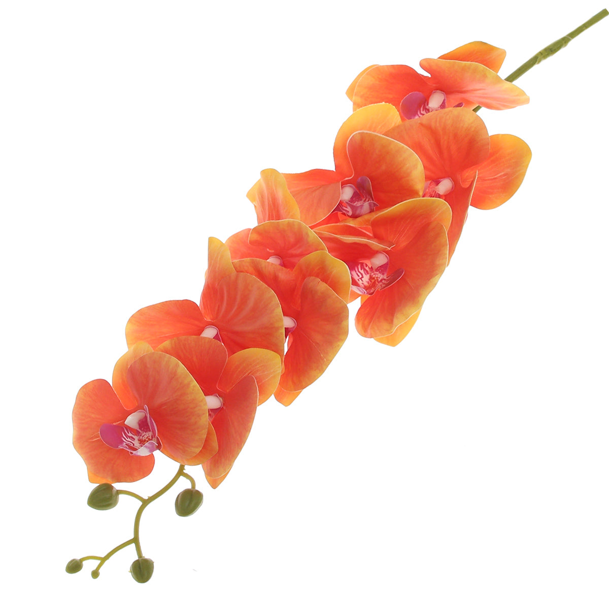 Orchid Flower Stick – Orange (Artificial Stem) - Habitt