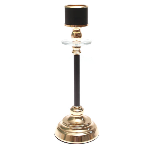 Black & Gold Pillar Candle Holder – Medium - Habitt