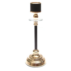 Black & Gold Pillar Candle Holder – Medium - Habitt