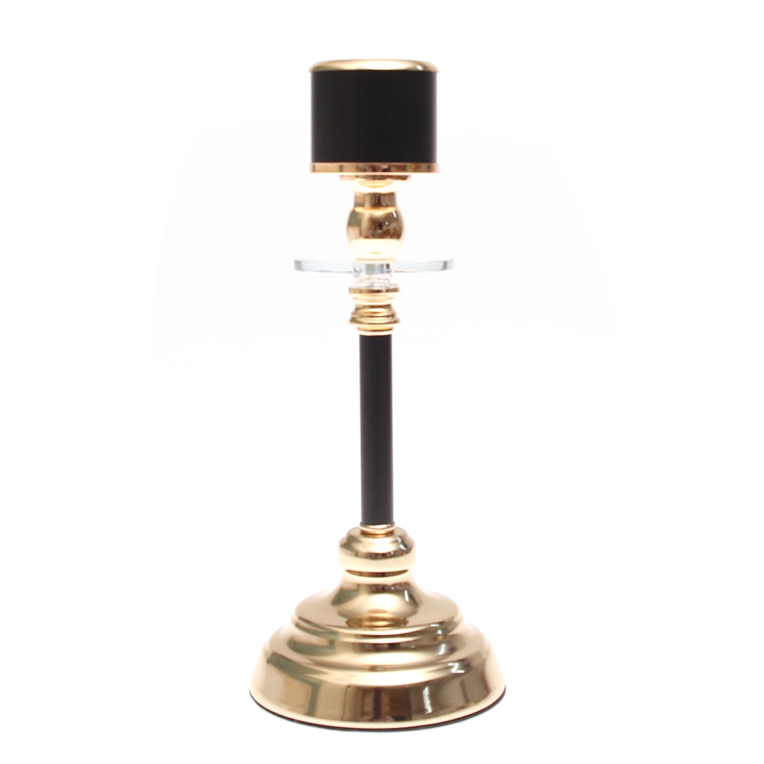 Black  Gold Pillar Candle Holder – Small - Habitt