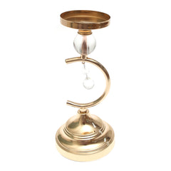 Black & Gold Pillar Candle Holder with Crystal Accents – Small - Habitt