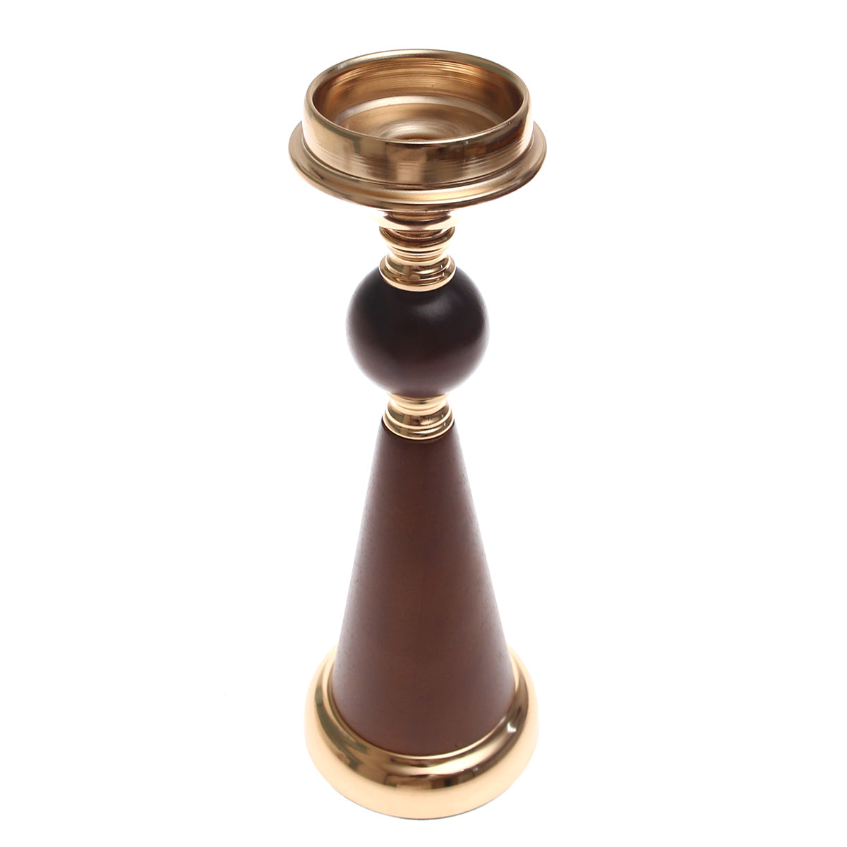 Brown Wood Pillar Candle Holder - Habitt