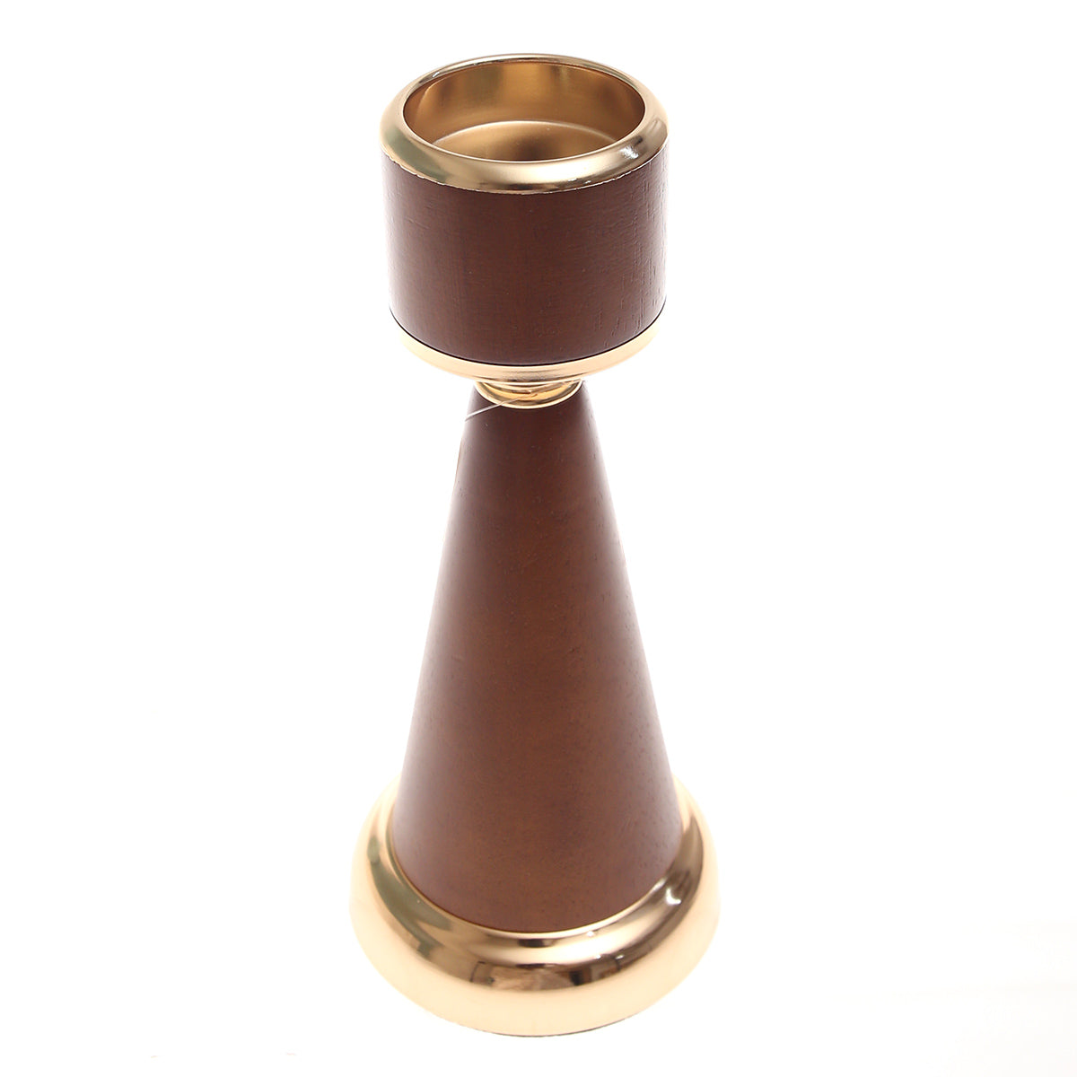 Brown Wood Pillar Candle Holder – Small - Habitt