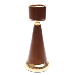 Brown Wood Pillar Candle Holder – Small - Habitt