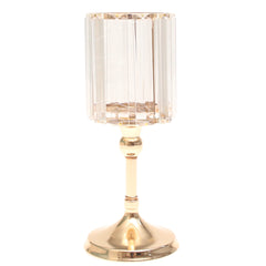 Crystal Gold Pillar Candle Holder - Habitt