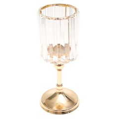 Crystal Gold Pillar Candle Holder - Habitt