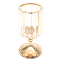 Crystal Gold Pillar Candle Holder - Habitt