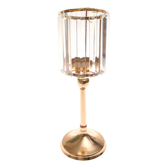 Crystal Gold Pillar Candle Holder - Habitt