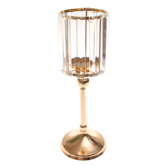 Crystal Gold Pillar Candle Holder - Habitt