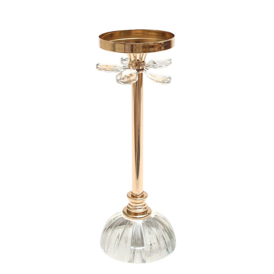 Glass Base Pillar Candle Holder – Large - Habitt
