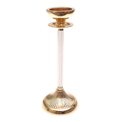 Golden Crystal Pillar Candle Holder – Large - Habitt