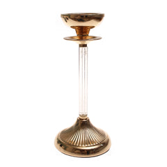 Golden Crystal Pillar Candle Holder – 7209 (Medium)Golden Crystal Pillar Candle Holder – 7209 (Medium) - Habitt