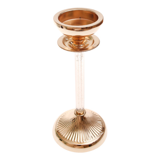 Golden Crystal Pillar Candle Holder – 7209 (Medium)Golden Crystal Pillar Candle Holder – 7209 (Medium) - Habitt
