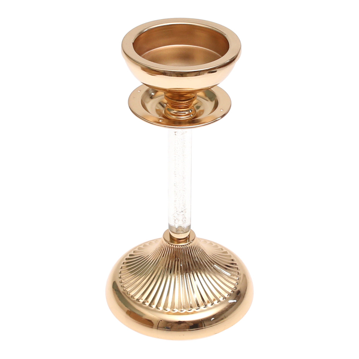 Golden Crystal Pillar Candle Holder – 7209 (Small) - Habitt