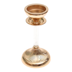 Golden Crystal Pillar Candle Holder – 7209 (Small) - Habitt