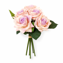 Artificial Rose Bunch Flower Stick – Small Light Purple