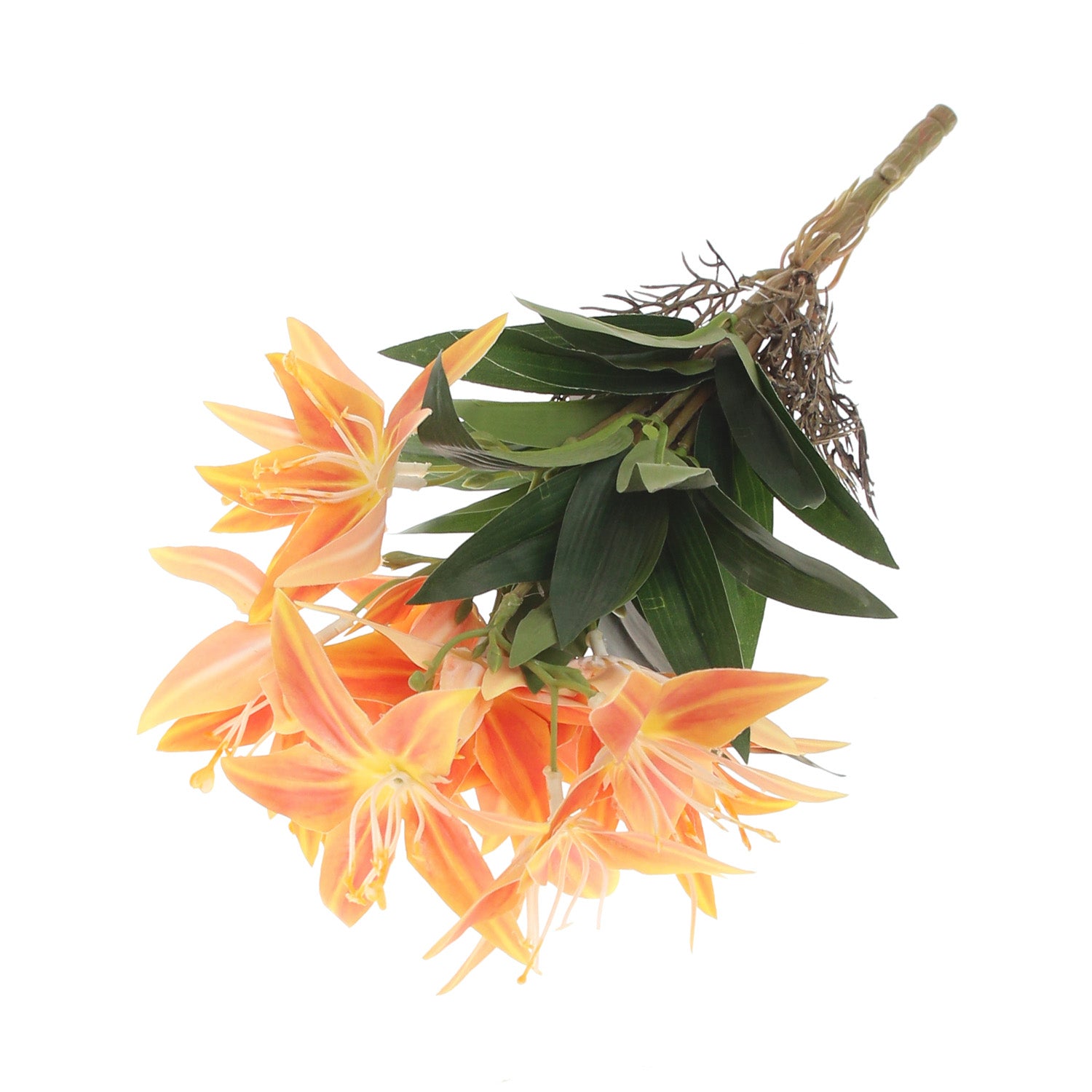 Stargazer Lily Flower Bunch Orange – Artificial Floral Bundle - Habitt
