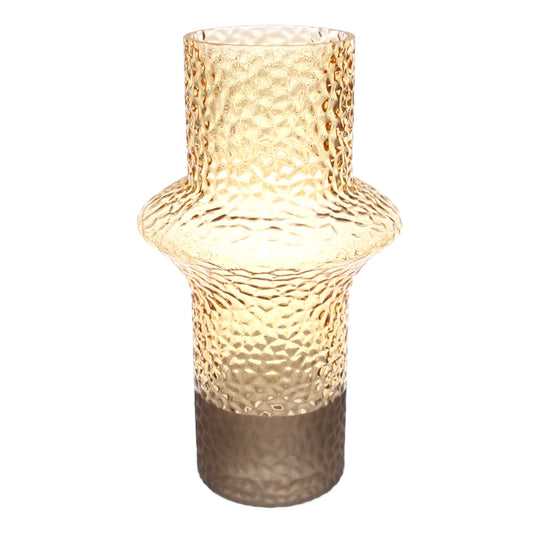 Tiger Color Glass Vase — Textured Amber Decorative Vase for Modern Interiors - Habitt