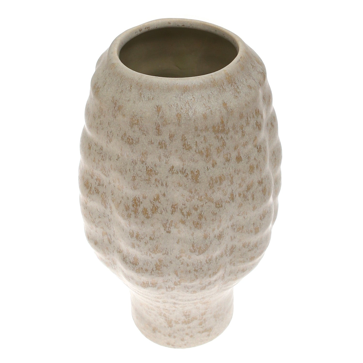 Beige Textured Ceramic Vase - Habitt