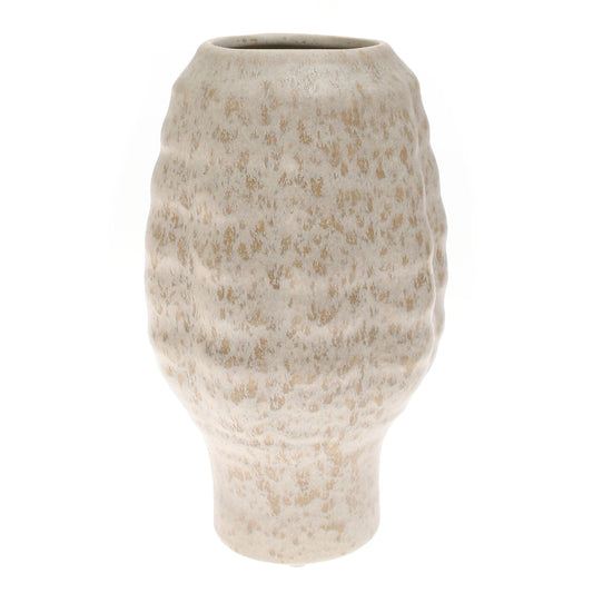 Beige Textured Ceramic Vase - Habitt