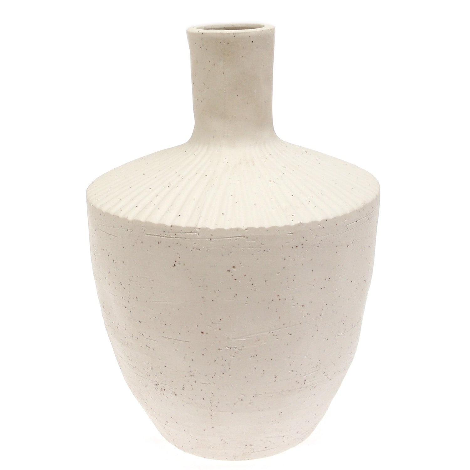 White Natural Ceramic Vase - Habitt