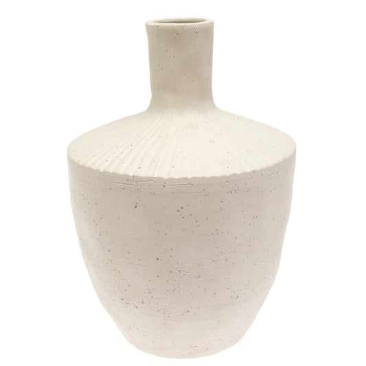 White Natural Ceramic Vase - Habitt