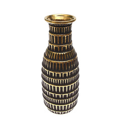 Dark Charcoal Grey & Gold Decorative Vase — Box Design L - Habitt