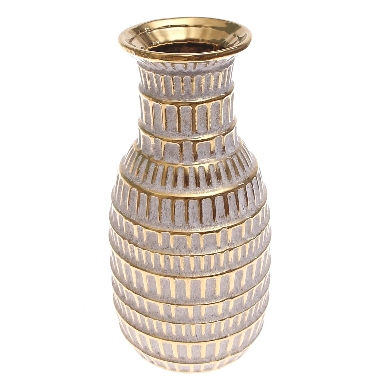 Grey & Gold Decorative Vase - Habitt