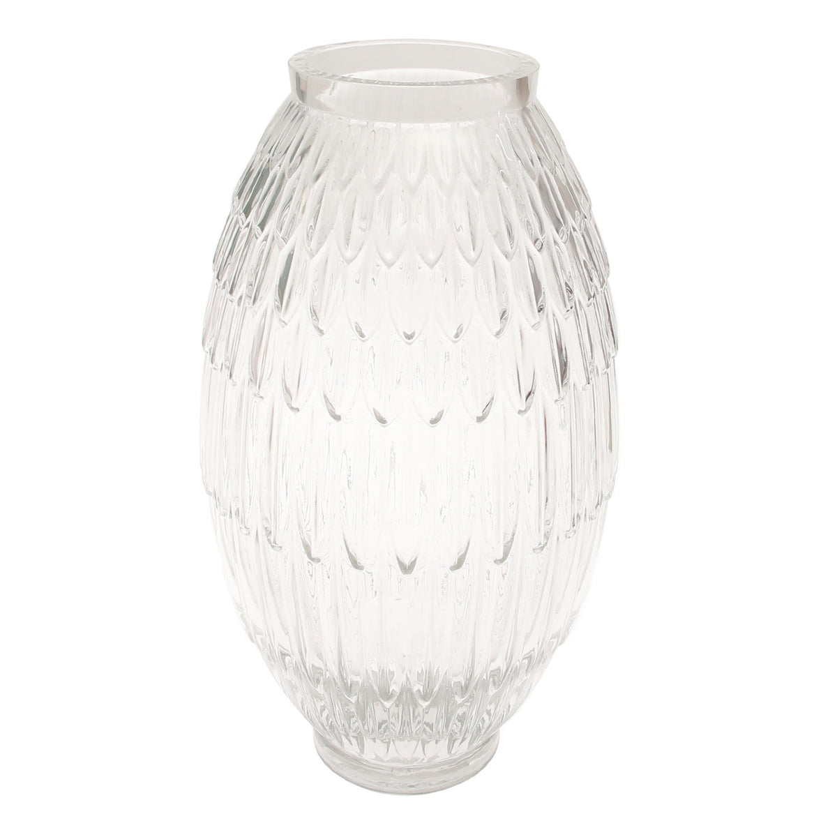 Oval Transparent Glass Vase – Large - Habitt