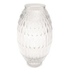 Oval Transparent Glass Vase – Large - Habitt