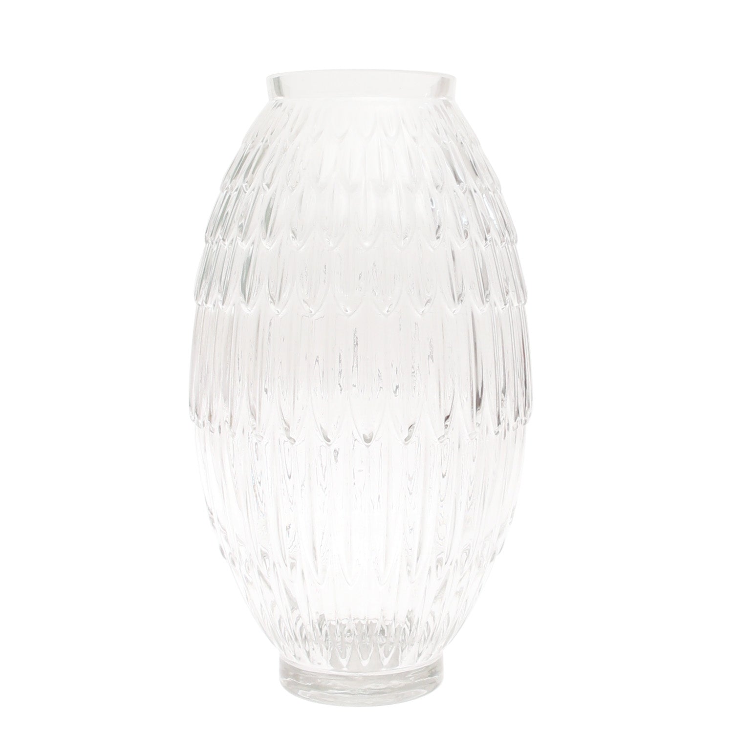 Oval Transparent Glass Vase – Large - Habitt