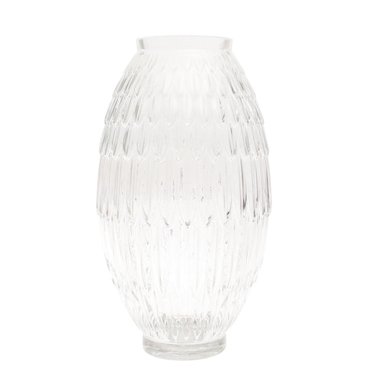 Oval Transparent Glass Vase – Large - Habitt