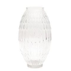 Oval Transparent Glass Vase – Large - Habitt
