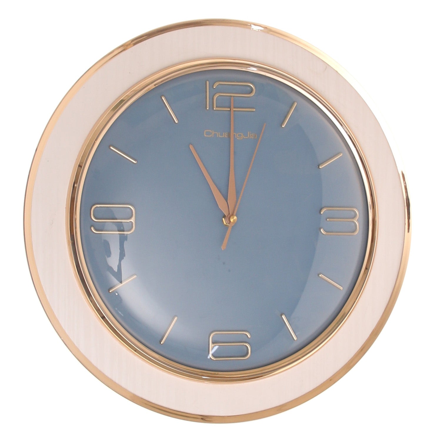 Modern Blue & White Wall Clock with Gold Accents - Habitt