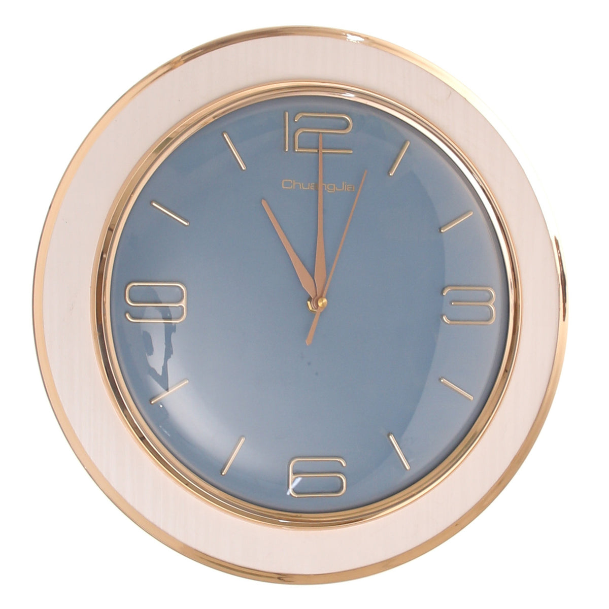 Modern Blue & White Wall Clock with Gold Accents - Habitt