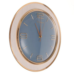Modern Blue & White Wall Clock with Gold Accents - Habitt