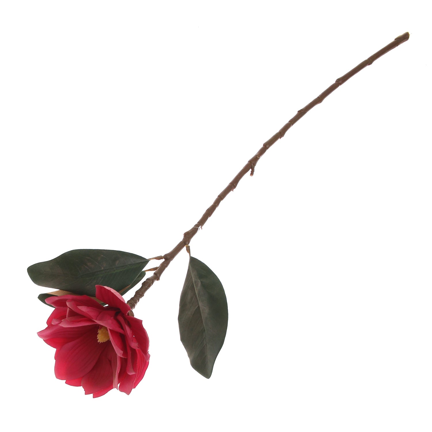 Artificial Yulan Magnolia Flower Stick – Dark Pink – Decorative Floral Stem - Habitt