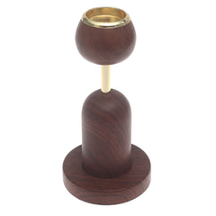 Medium Brown Candle Stand with Gold Accent – 10.5 Inch Decorative Candle Holder - Habitt