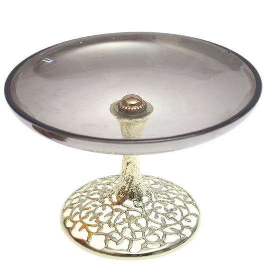 Black & Silver Console Decorative Bowl with Sculpted Base – 8.5 x 6 Inch Accent Piece - Habitt