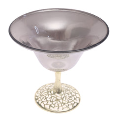 Console Piece Large Black & Silver Decorative Bowl – 10 x 9.5 Inch Metal Accent - Habitt