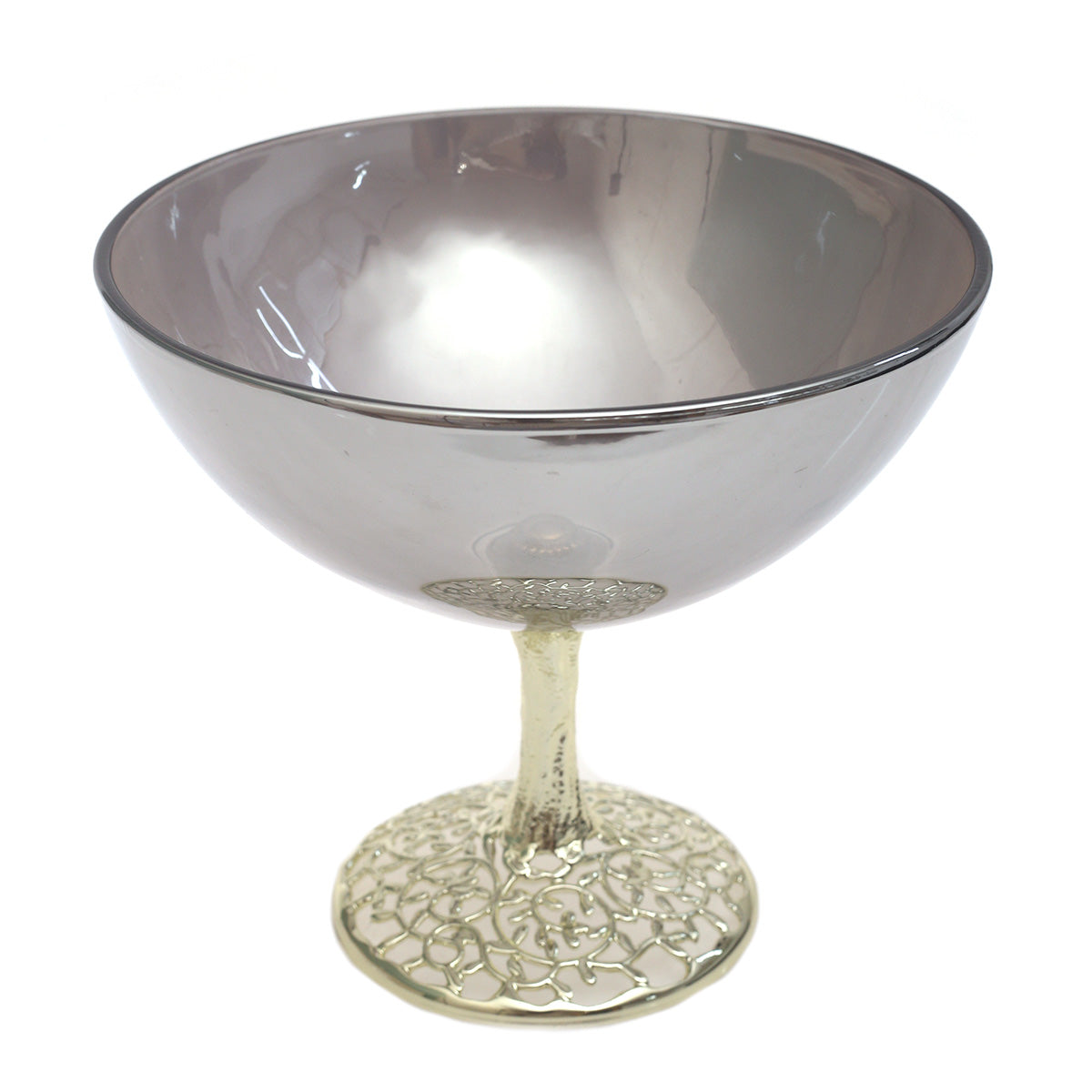Large Gold Console Decorative Bowl with Sculpted Base – 10 x 9.5 Inch Luxury Accent Piece - Habitt