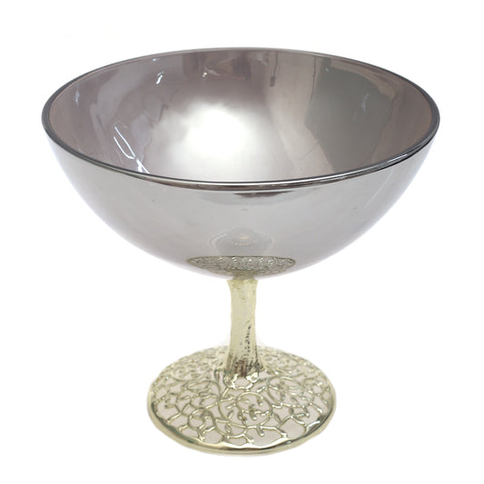 Large Gold Console Decorative Bowl with Sculpted Base – 10 x 9.5 Inch Luxury Accent Piece - Habitt