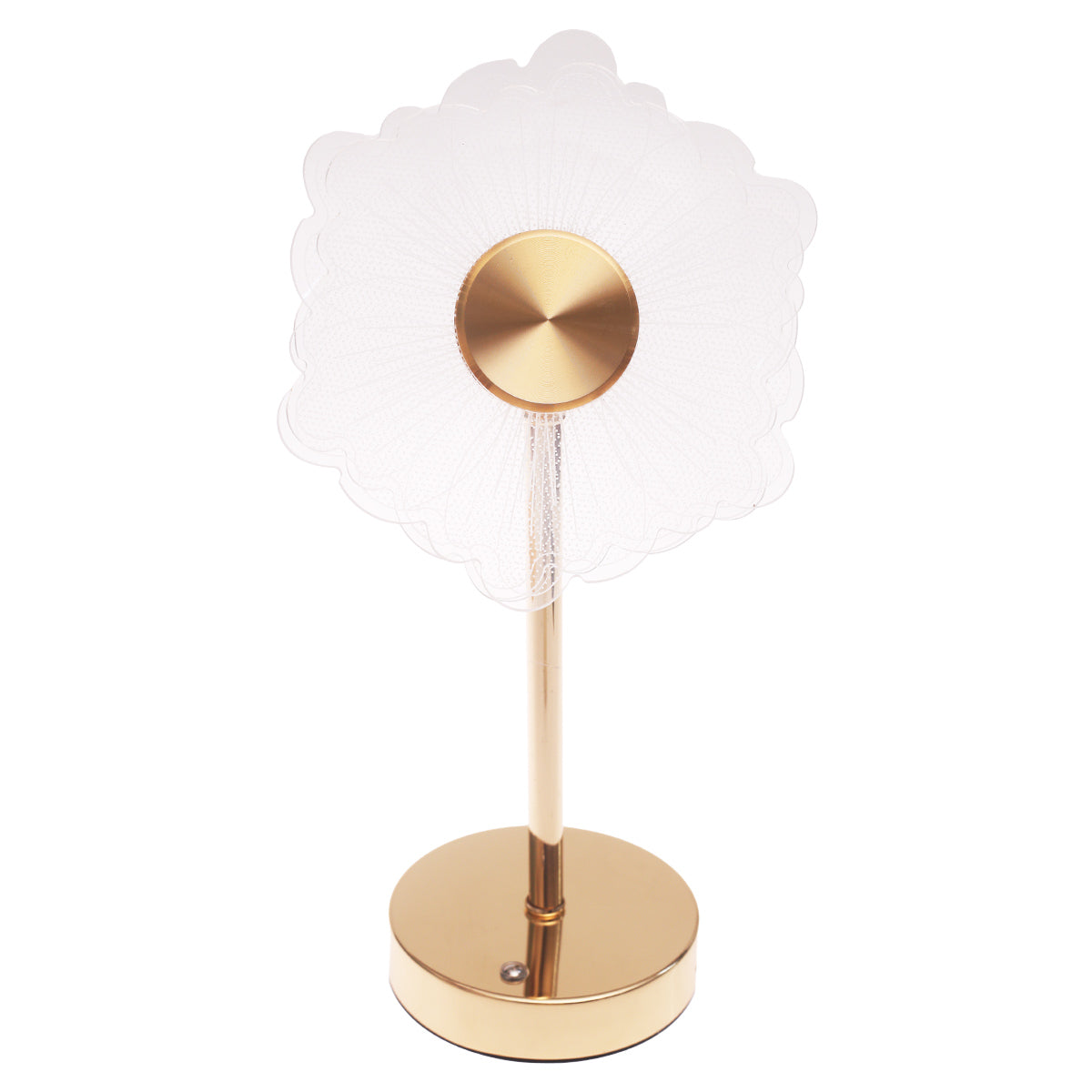 Console Piece Small Gold Decorative Accent Lamp – Floral Modern Table Décor, 14 Inch Height - Habitt