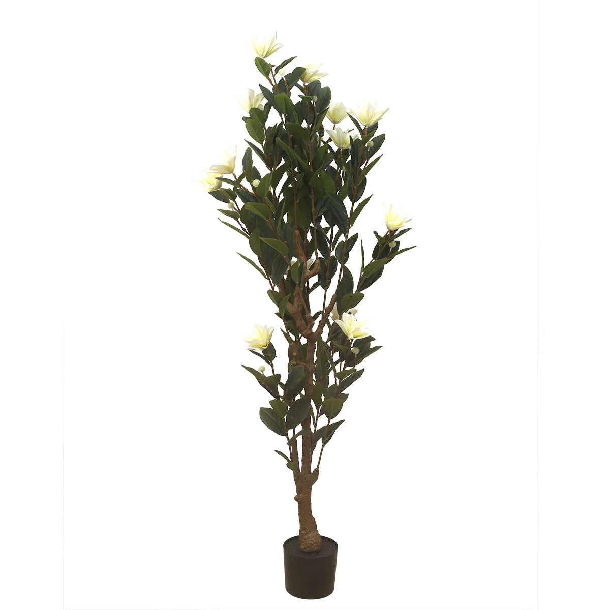 Artificial Floor Plant with White Flowers – 54 Inch Height - Habitt