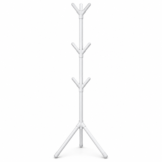 Small White Coat Rack Stand | Freestanding Clothes & Accessories Hanger